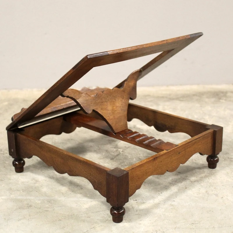 Antique walnut tabletop music stand, 19th century, Italy 