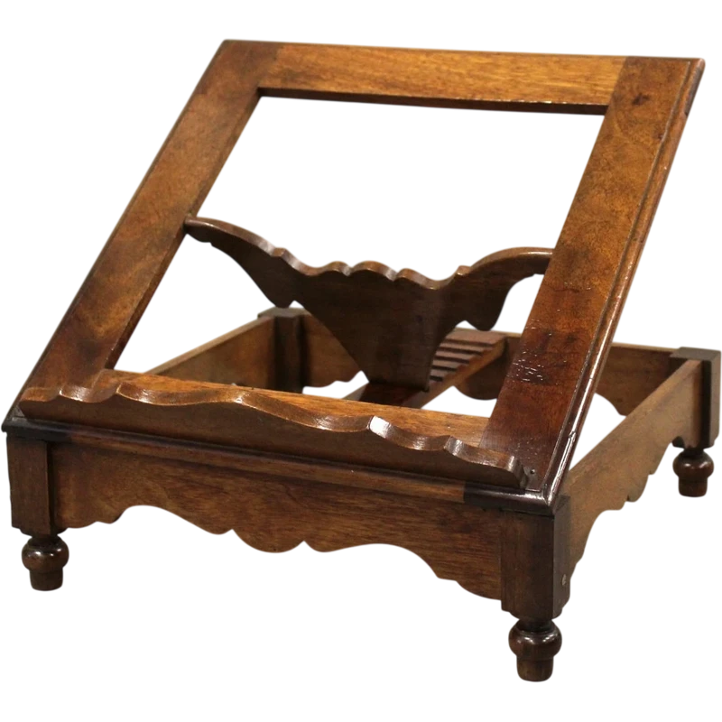 Antique walnut tabletop music stand, 19th century, Italy 