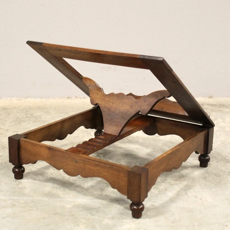Antique walnut tabletop music stand, 19th century, Italy 