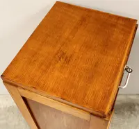 Antique oak filing cabinet with sliding doors