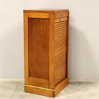 Antique oak filing cabinet with sliding doors
