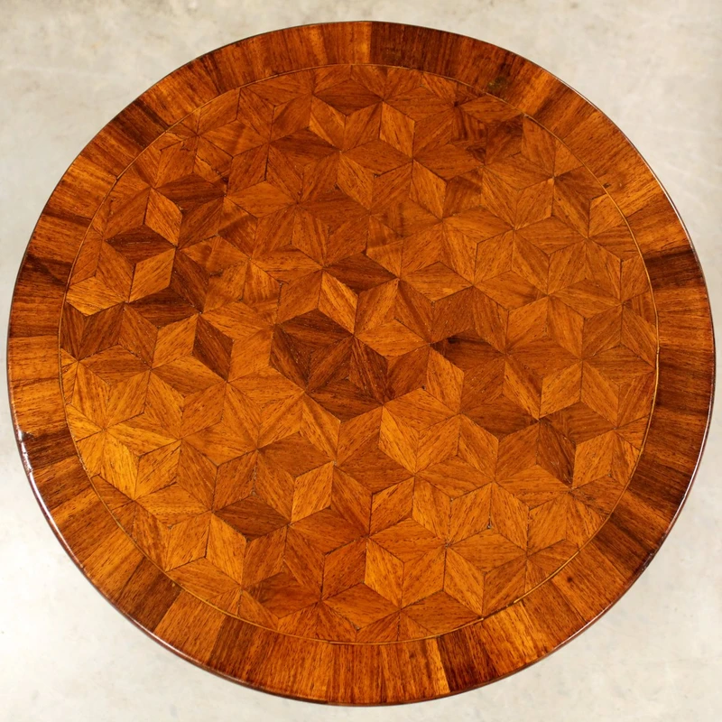 Antique Napoleon III inlaid coffee table, 19th century
