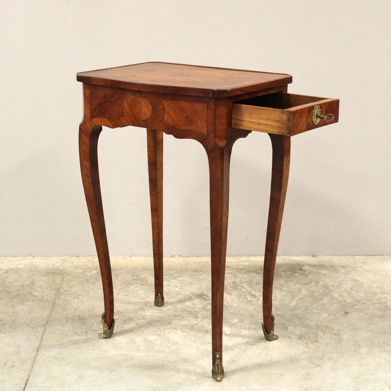 Antique Napoleon III inlaid coffee table, 19th century