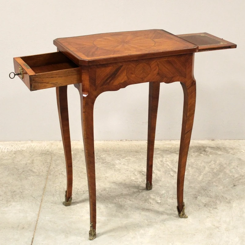 Antique Napoleon III inlaid coffee table, 19th century