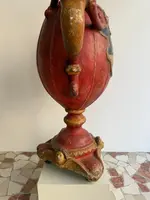 Porte-bougie baroque en bois et plâtre laqué et peint – XVIIe siècle. Espagne