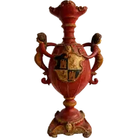 Porte-bougie baroque en bois et plâtre laqué et peint – XVIIe siècle. Espagne