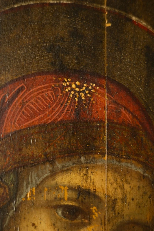 Huile sur panneau, Vierge de Kazan avec l'Enfant Sauveur du Monde - Veneto Cretese, XVIIe siècle