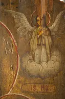 Huile sur panneau, Vierge de Kazan avec l'Enfant Sauveur du Monde - Veneto Cretese, XVIIe siècle