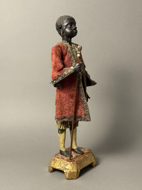 Rare mannequin en bois représentant un majordome noir – XVIIIe siècle – Venise