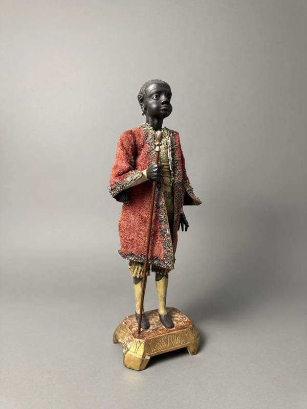 Rare mannequin en bois représentant un majordome noir – XVIIIe siècle – Venise