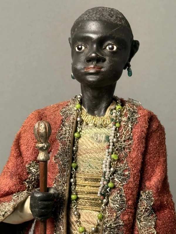 Rare mannequin en bois représentant un majordome noir – XVIIIe siècle – Venise