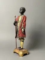 Rare mannequin en bois représentant un majordome noir – XVIIIe siècle – Venise