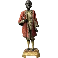 Rare mannequin en bois représentant un majordome noir – XVIIIe siècle – Venise