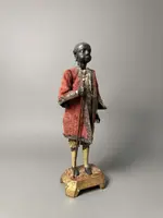 Rare mannequin en bois représentant un majordome noir – XVIIIe siècle – Venise