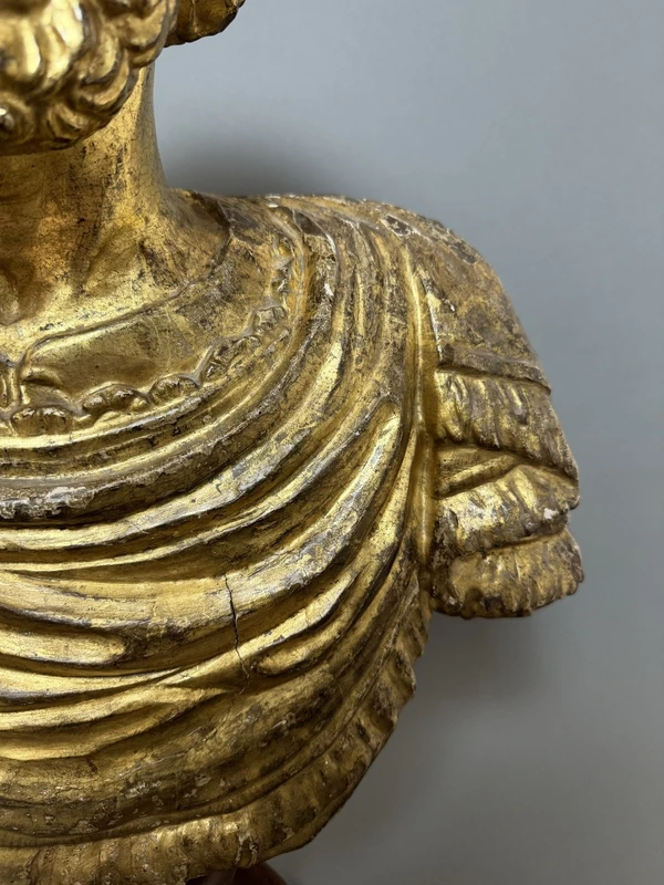 Wooden bust of the Roman Emperor Marcus Aurelius—second half of the 17th century