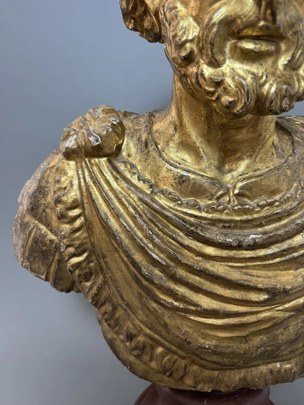 Wooden bust of the Roman Emperor Marcus Aurelius—second half of the 17th century