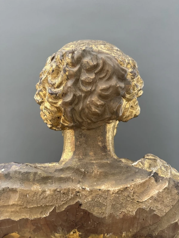Wooden bust of the Roman Emperor Marcus Aurelius—second half of the 17th century