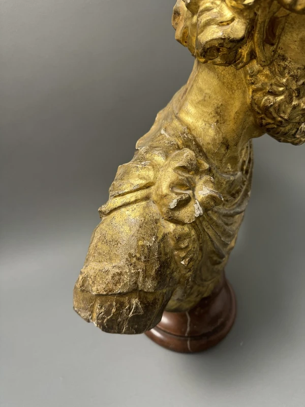 Wooden bust of the Roman Emperor Marcus Aurelius—second half of the 17th century