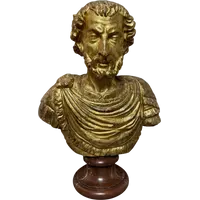 Wooden bust of the Roman Emperor Marcus Aurelius—second half of the 17th century