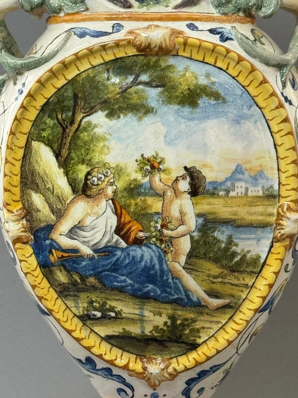 Anfora in ceramica maiolicata - seconda metà del XIX secolo