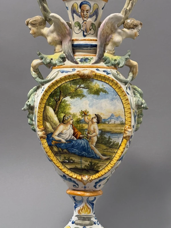 Anfora in ceramica maiolicata - seconda metà del XIX secolo