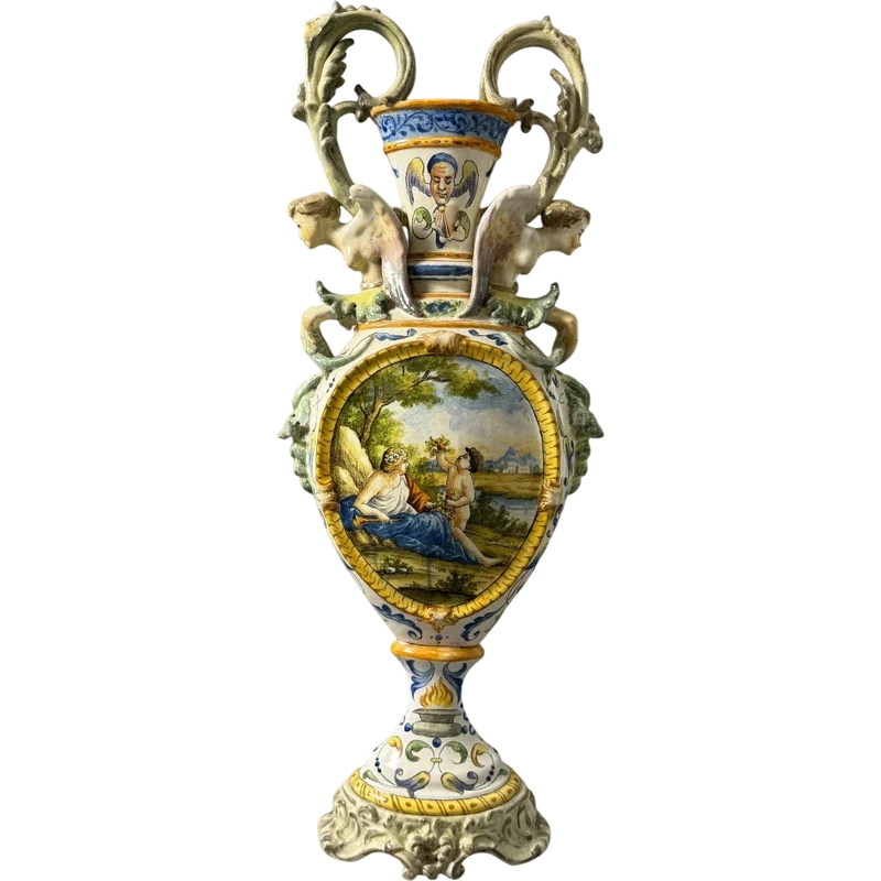 Anfora in ceramica maiolicata - seconda metà del XIX secolo