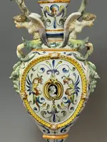 Anfora in ceramica maiolicata - seconda metà del XIX secolo