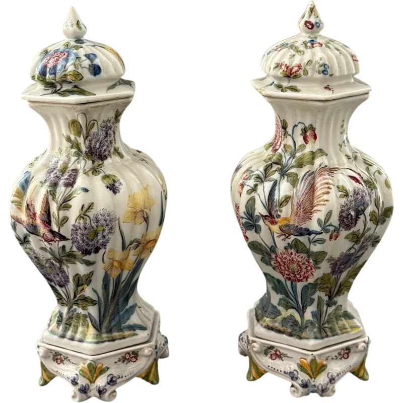 Vases « potiche » en majolique de la manufacture Antonibon, Nove Di Bassano – XIXe siècle