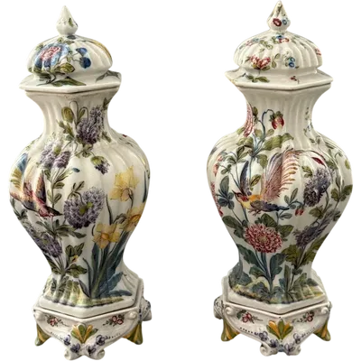 Vases « potiche » en majolique de la manufacture Antonibon, Nove Di Bassano – XIXe siècle