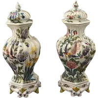 Vases « potiche » en majolique de la manufacture Antonibon, Nove Di Bassano – XIXe siècle