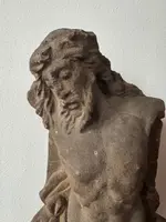 Stone fragment of Christ with traces of polychrome paint—Central Italy, 17th century.