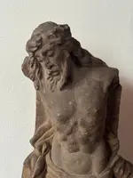Stone fragment of Christ with traces of polychrome paint—Central Italy, 17th century.
