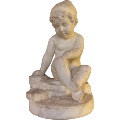 Petite fille en marbre statuaire - fin du XVIIIe siècle