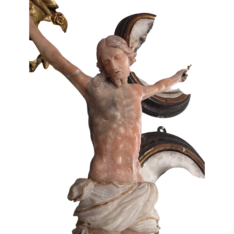 Christ in pink alabaster. 18th century