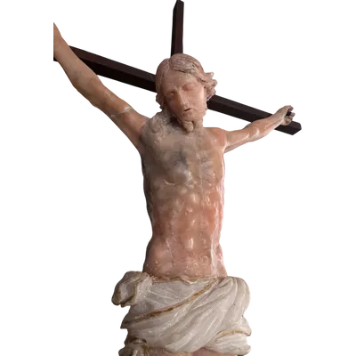 Christ in pink alabaster. 18th century