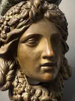 Pair of decorative shelves in bronze and Verde Alpi marble—first half of the 19th century