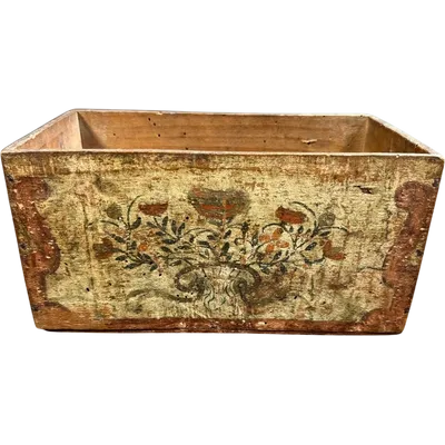 Petite boîte en bois peinte - Pouilles, XVIIIe siècle