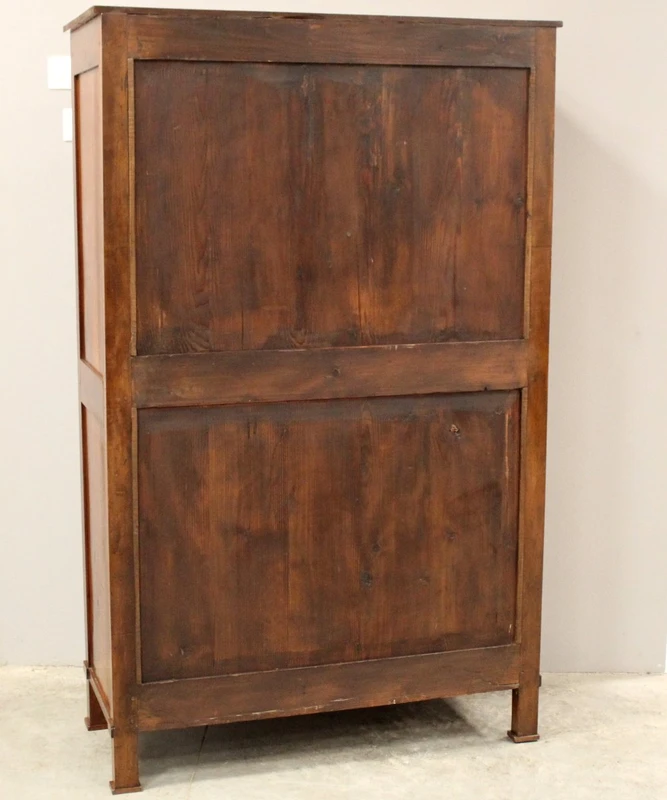 Ancienne commode-vitrine de style Empire en noyer, XIXe siècle