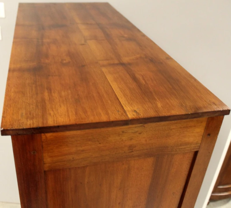 Ancienne commode-vitrine de style Empire en noyer, XIXe siècle