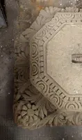 Antique stone capital decorated with plant and floral motifs, 19th century