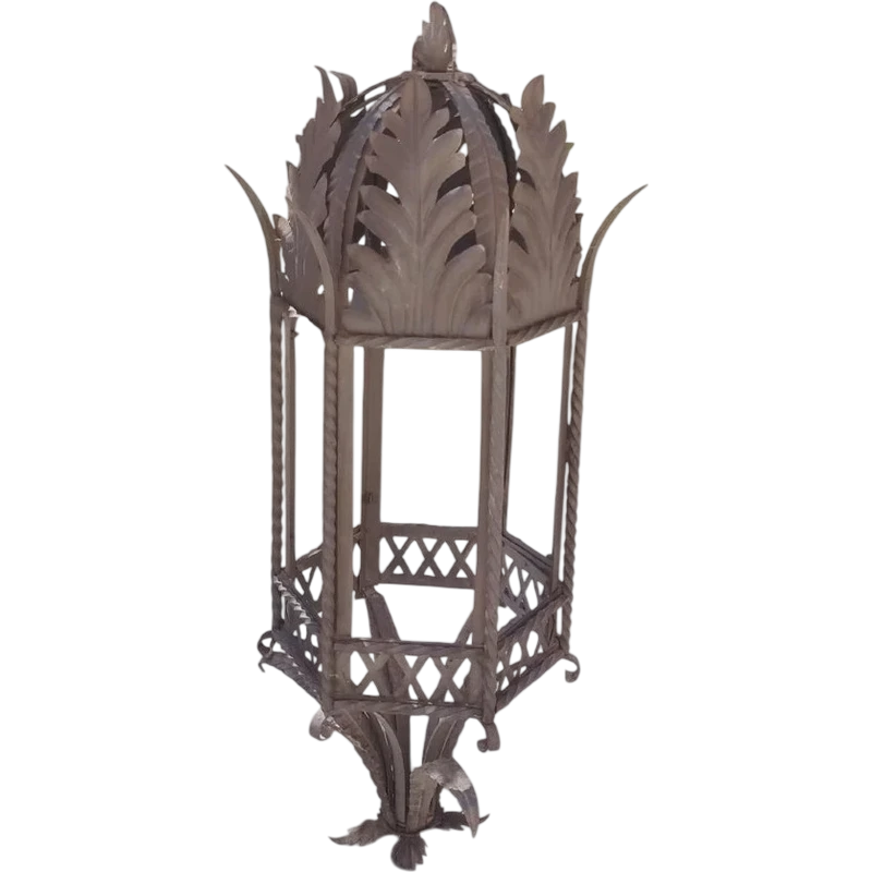 Antique wrought-iron hanging lantern. Tuscany, 19th century