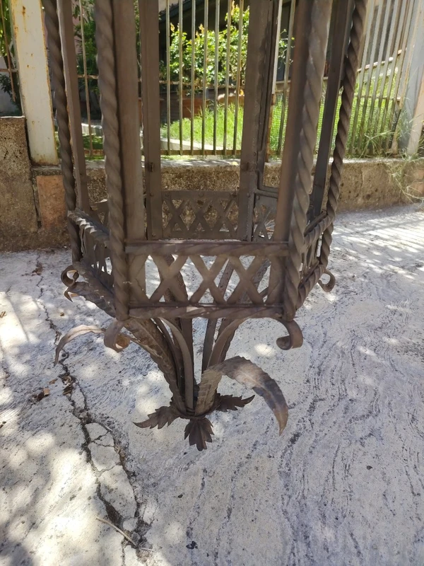 Antique wrought-iron hanging lantern. Tuscany, 19th century