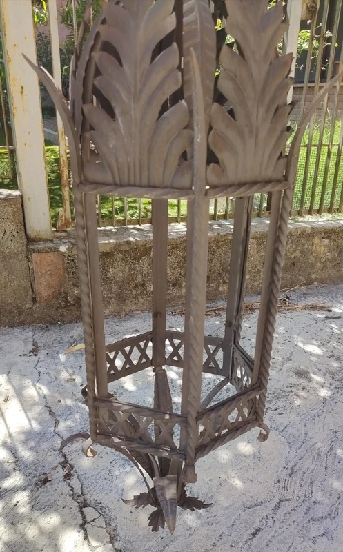 Antique wrought-iron hanging lantern. Tuscany, 19th century