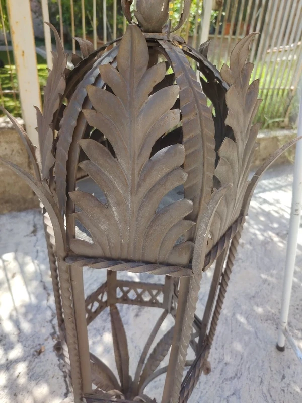 Antique wrought-iron hanging lantern. Tuscany, 19th century