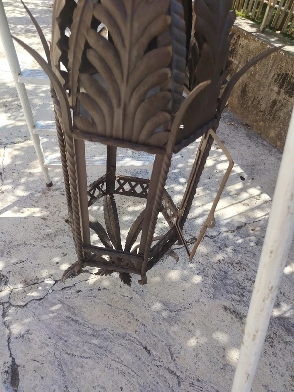 Antique wrought-iron hanging lantern. Tuscany, 19th century