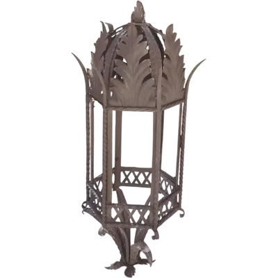 Antique wrought-iron hanging lantern. Tuscany, 19th century