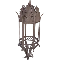 Antique wrought-iron hanging lantern. Tuscany, 19th century