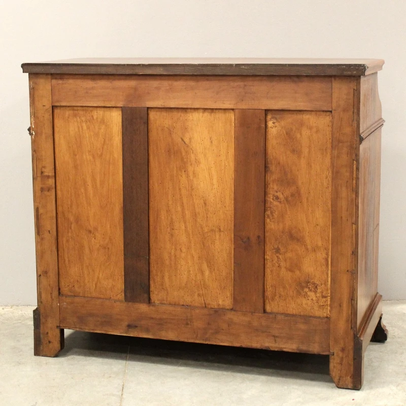 Ancienne commode à abattants de style Louis-Philippe en noyer, XIXe siècle