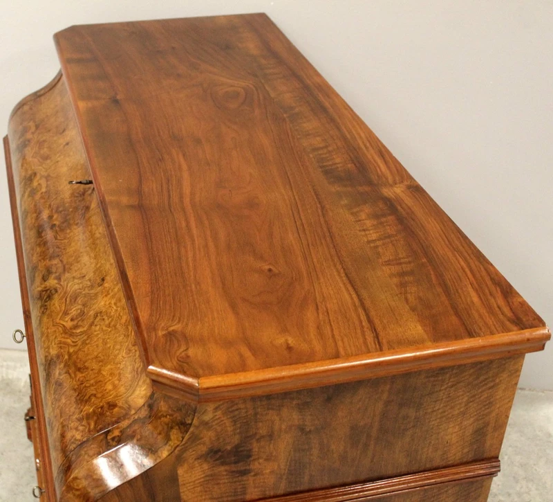 Ancienne commode à abattants de style Louis-Philippe en noyer, XIXe siècle