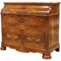 Ancienne commode à abattants de style Louis-Philippe en noyer, XIXe siècle
